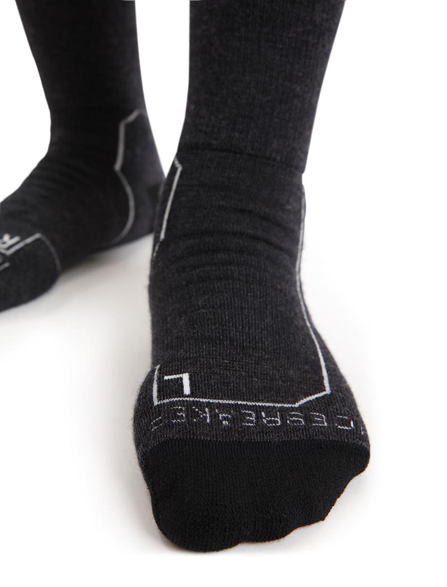 Chaussettes Icebreaker Merino Hike+ Heavy Crew Femme Noir Grise | FR 1450CTVE